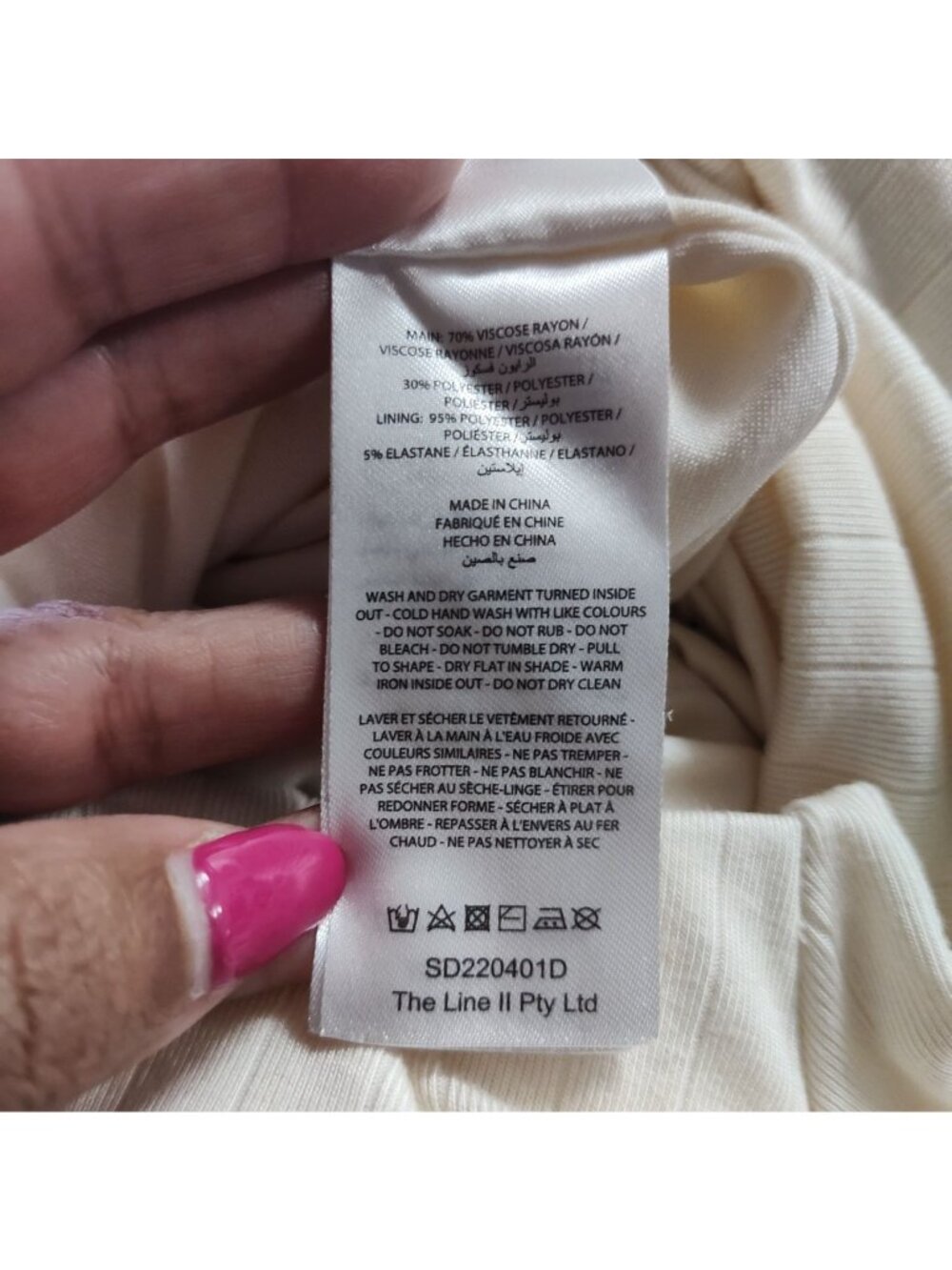 Significant Other Odelia Ivory Long Sleeve Midi Dress Twist Front Women Size 6 - Picture 8 of 14
